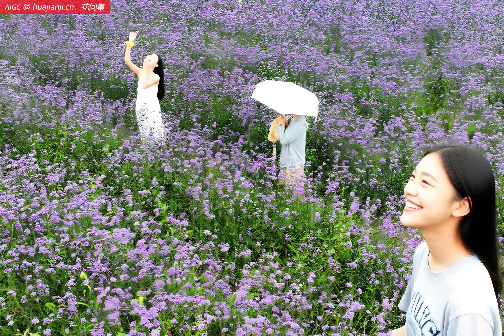 重庆市酉阳菖蒲大草原度假区，大片马鞭草盛放