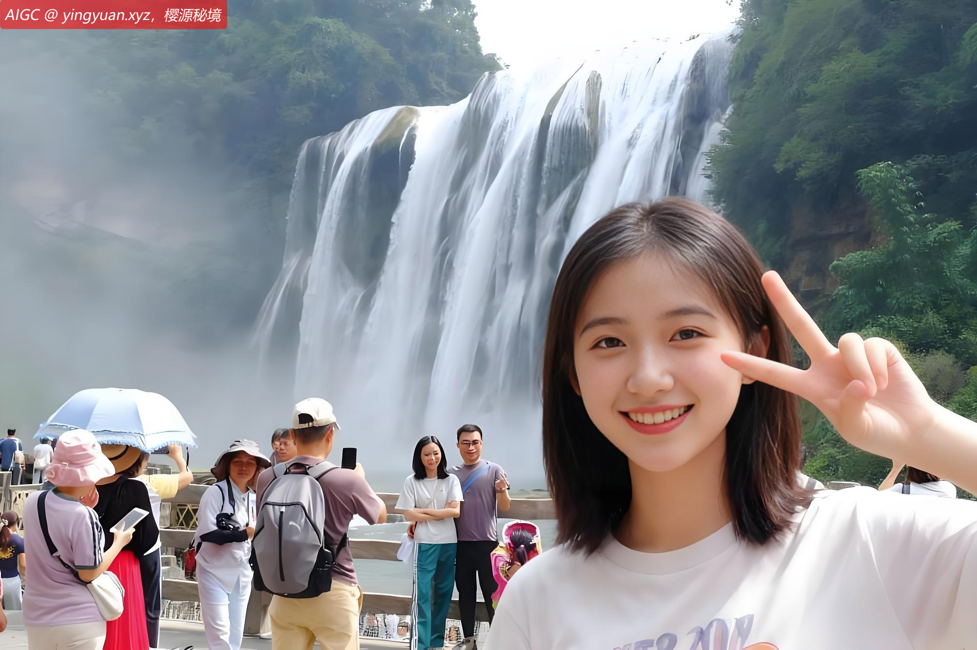 一场绵绵秋雨过后，黄果树大瀑布气势如虹