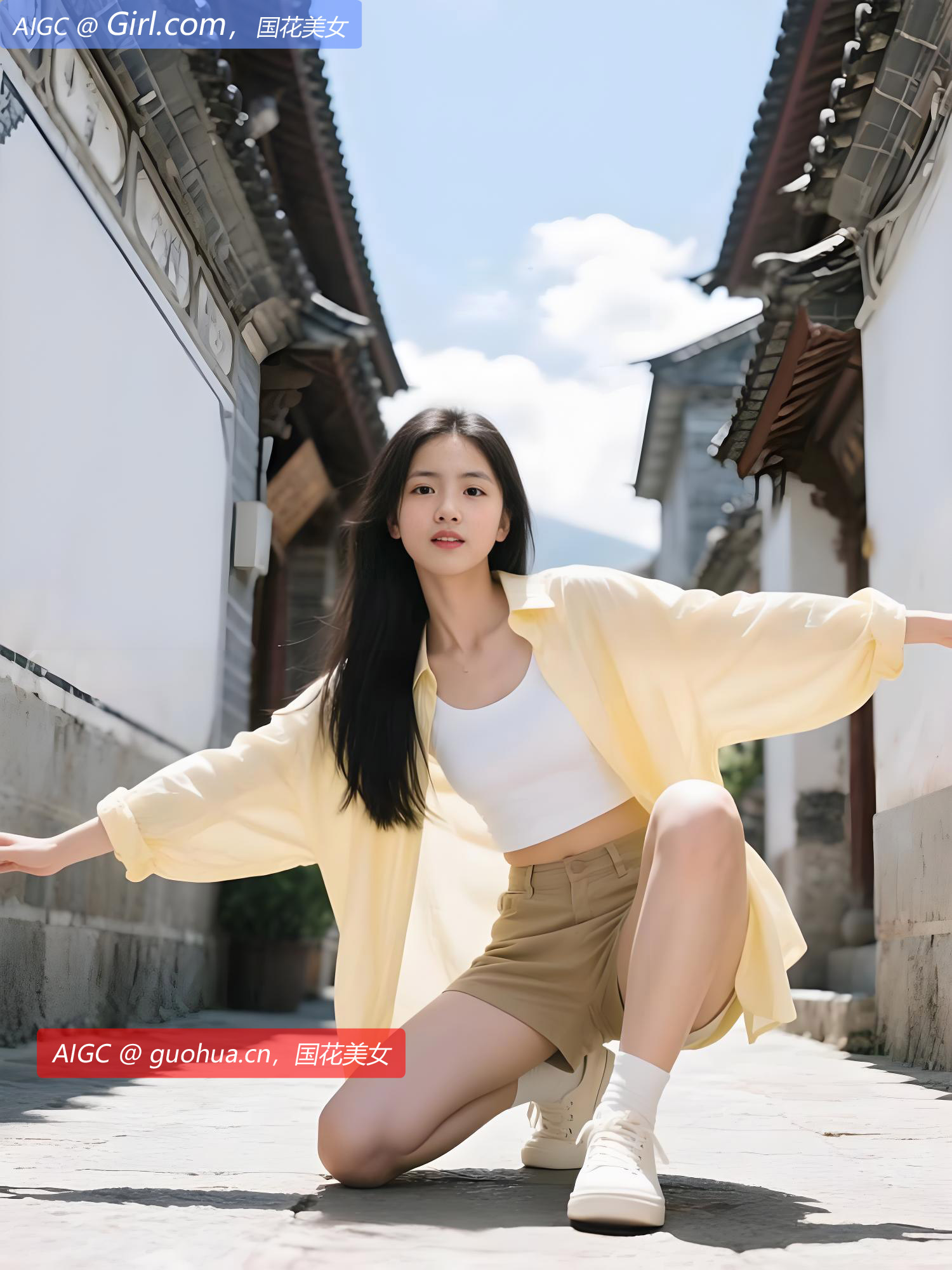 黄姚古镇，秋日阳光轻洒，古巷静谧悠长。