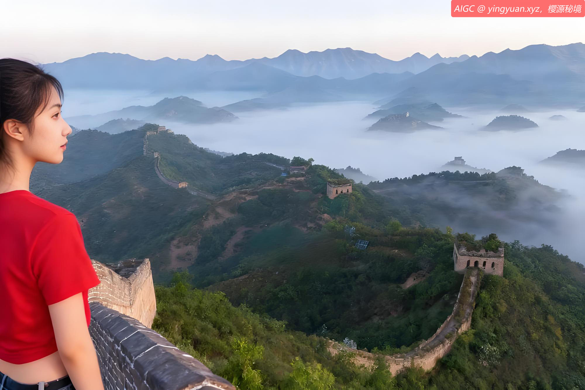 河北省唐山市迁西县北部长城出现云海景观