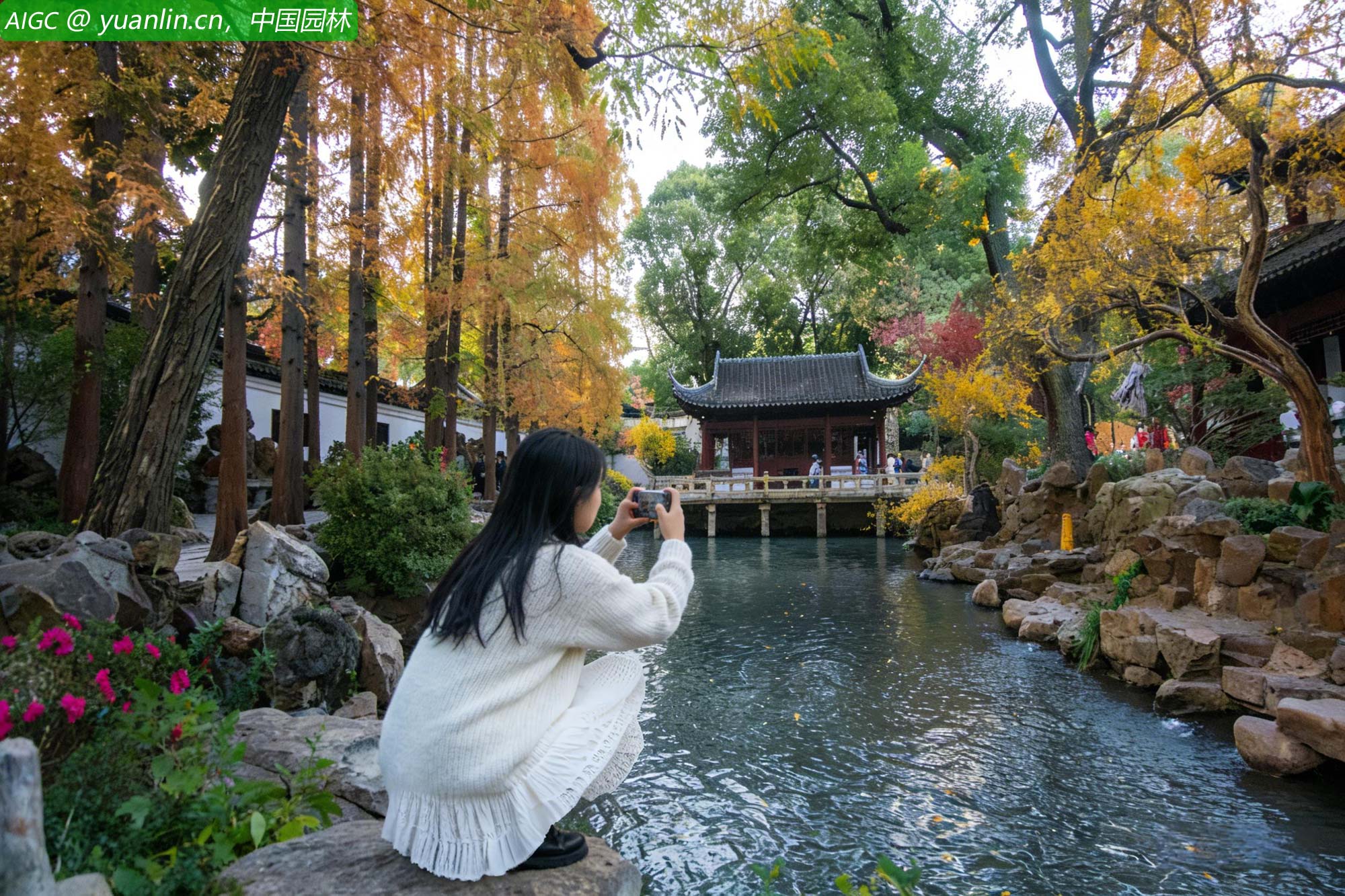 初冬时节，上海豫园色彩斑斓