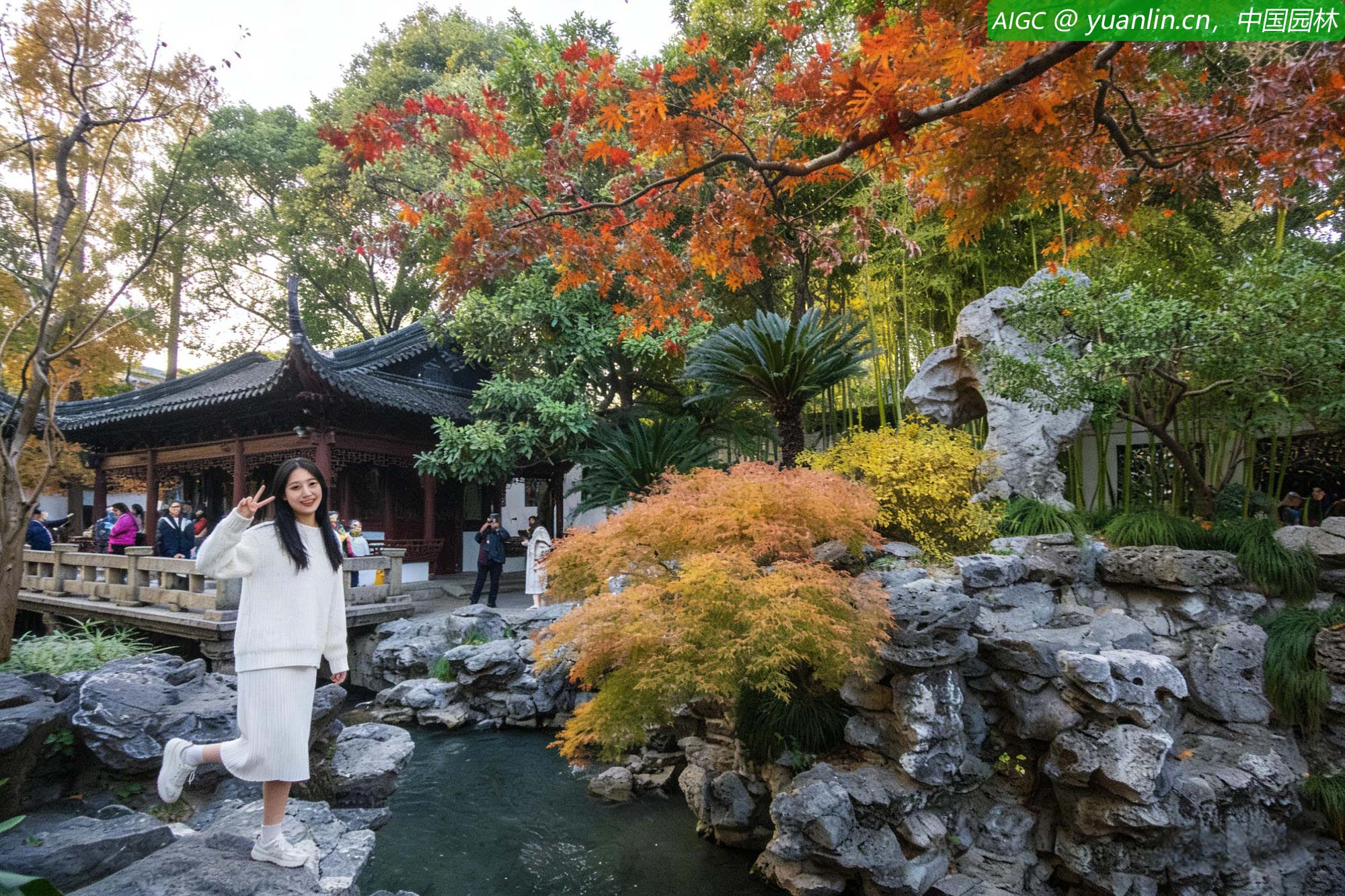 初冬时节，上海豫园色彩斑斓