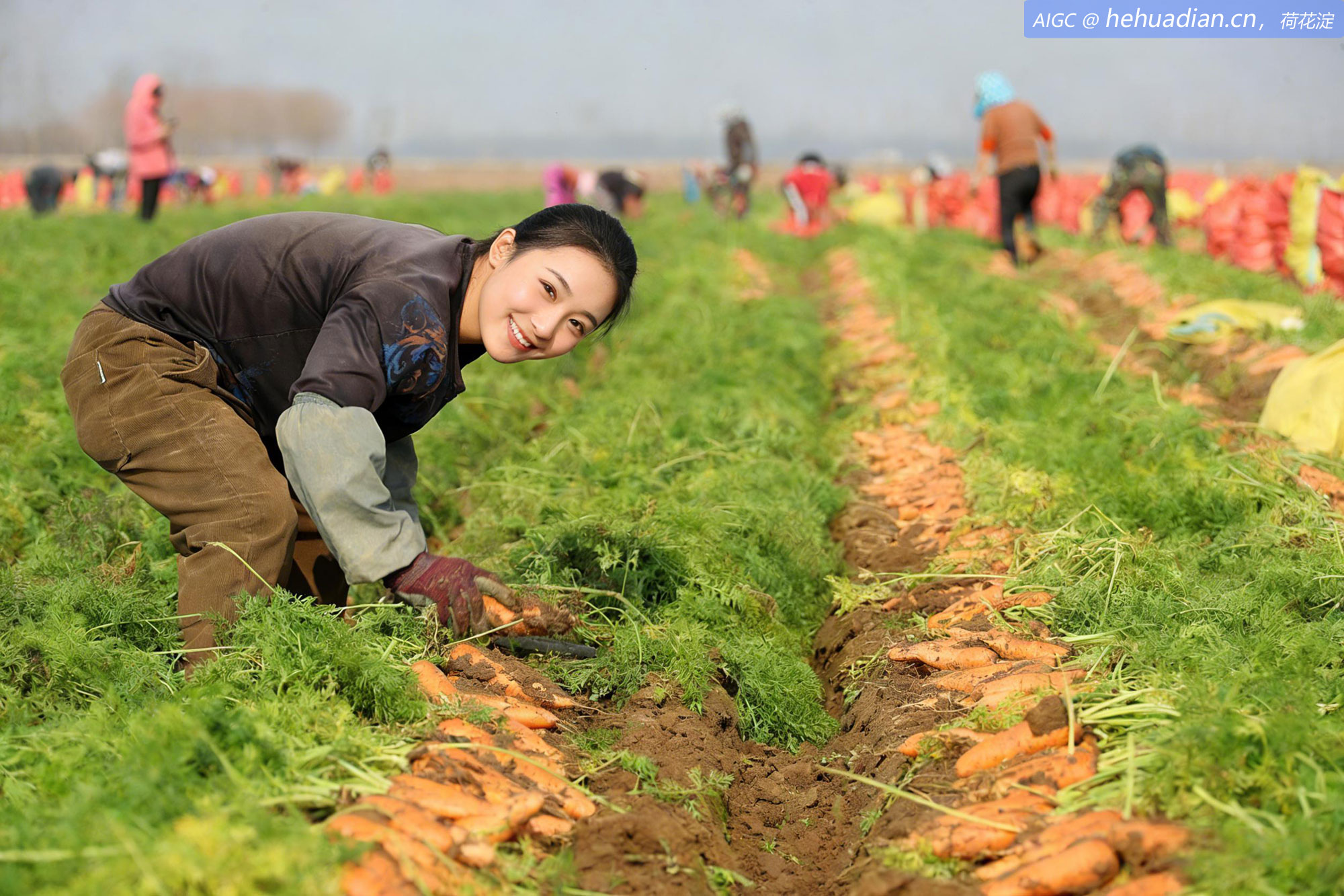 河南省许昌市鄢陵县的胡萝卜喜获丰收