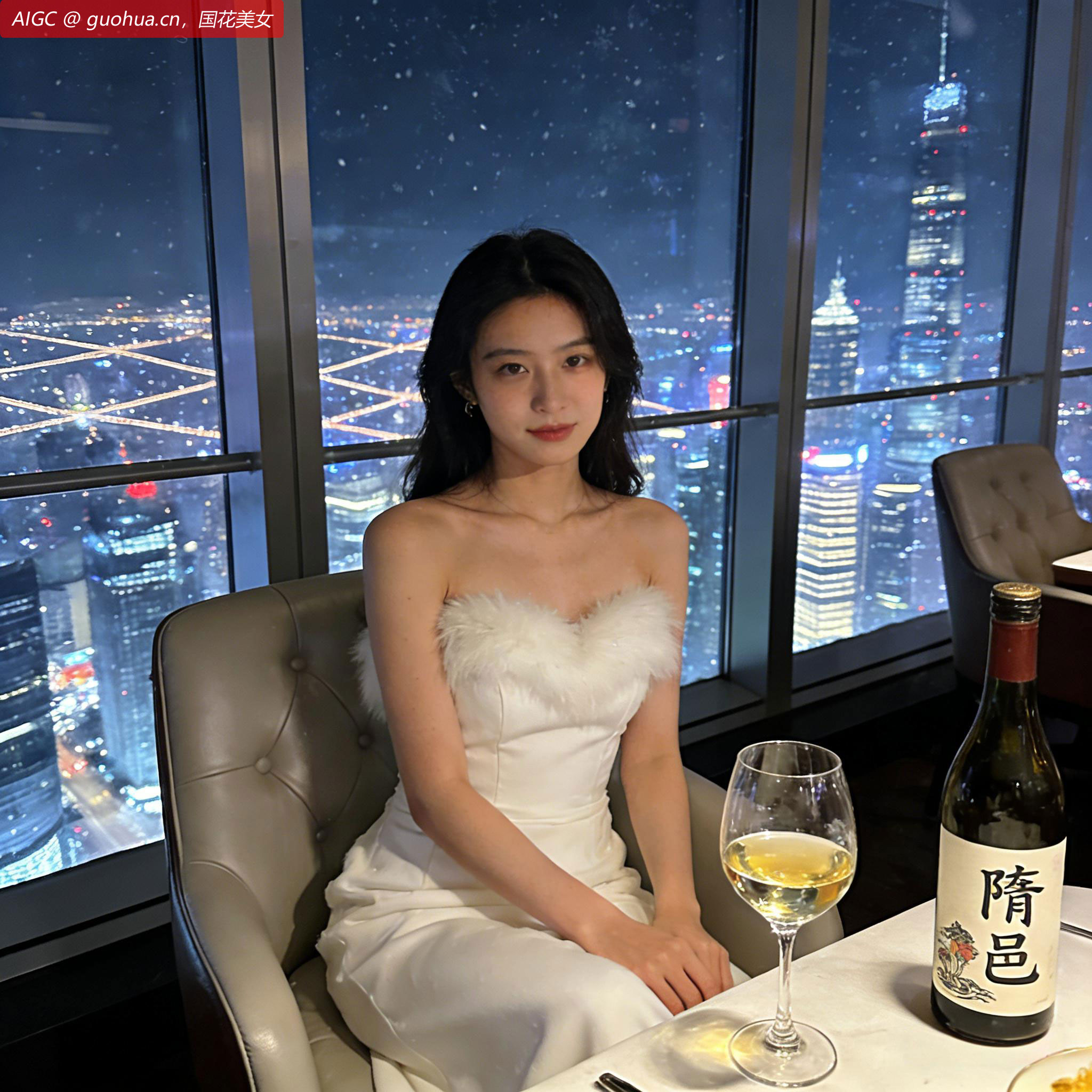 陆家嘴上海中心，小雪，屋内温暖、安静、随意