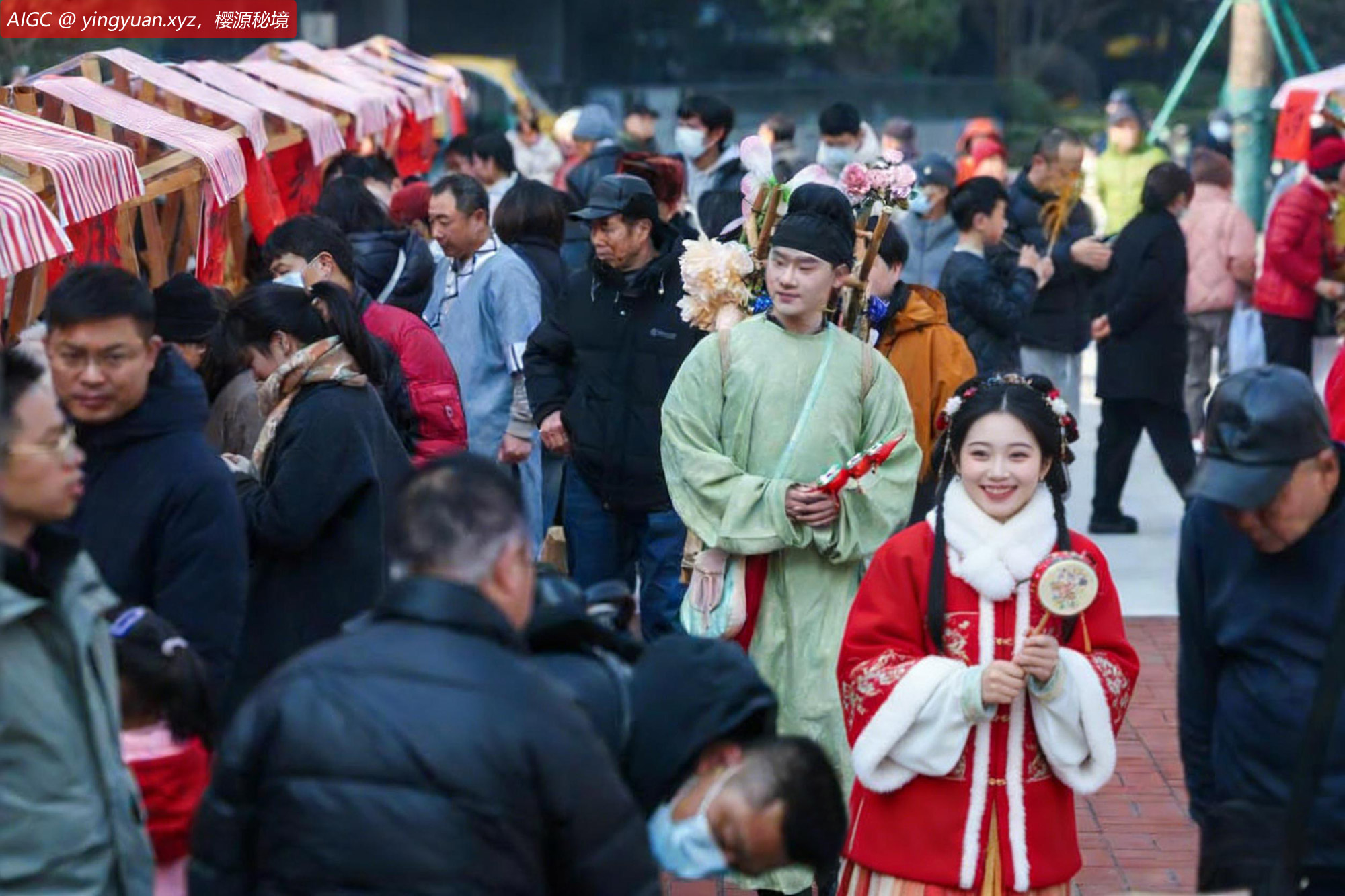 游人在杭州非遗年货集游玩。