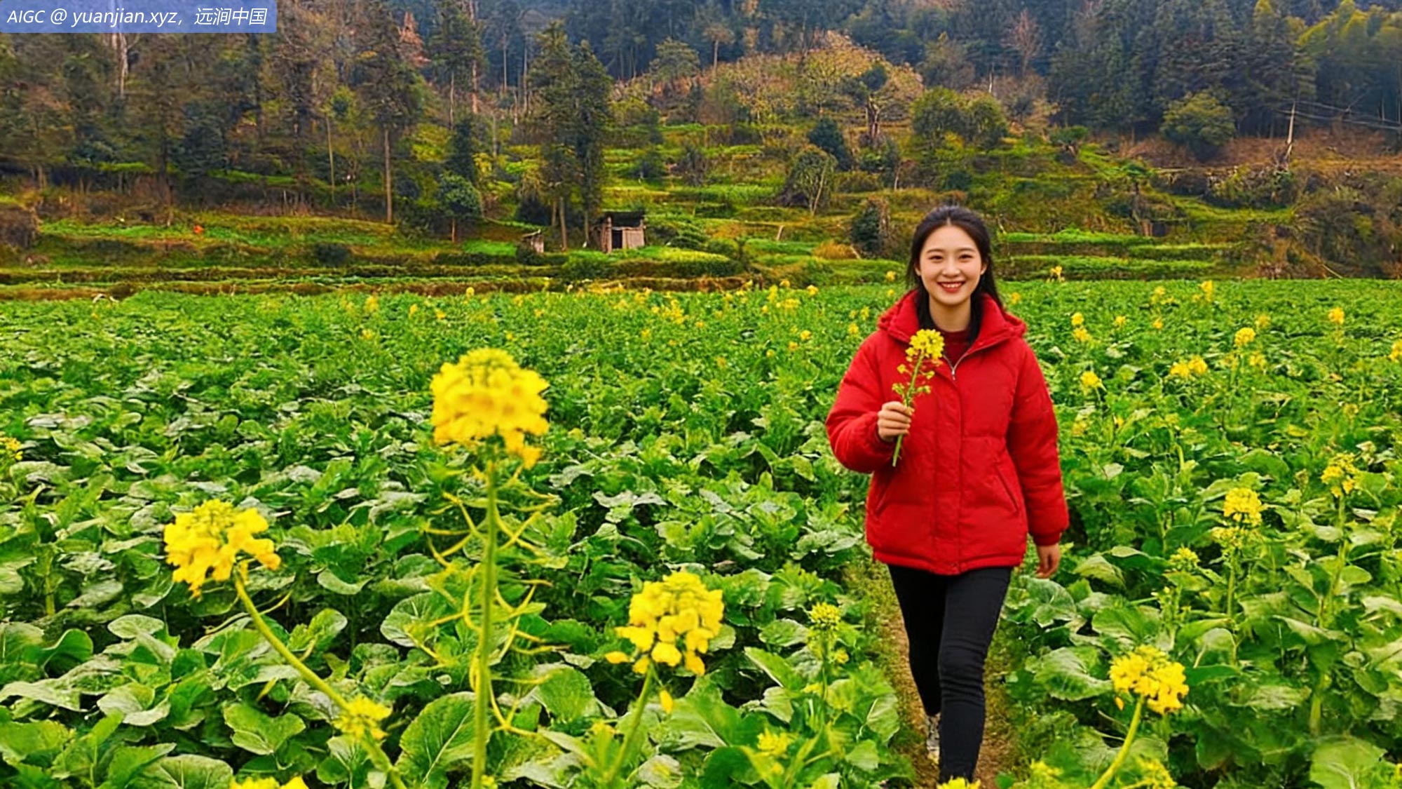 贵州锦屏，大同乡大同村油菜花陆续竞相绽放