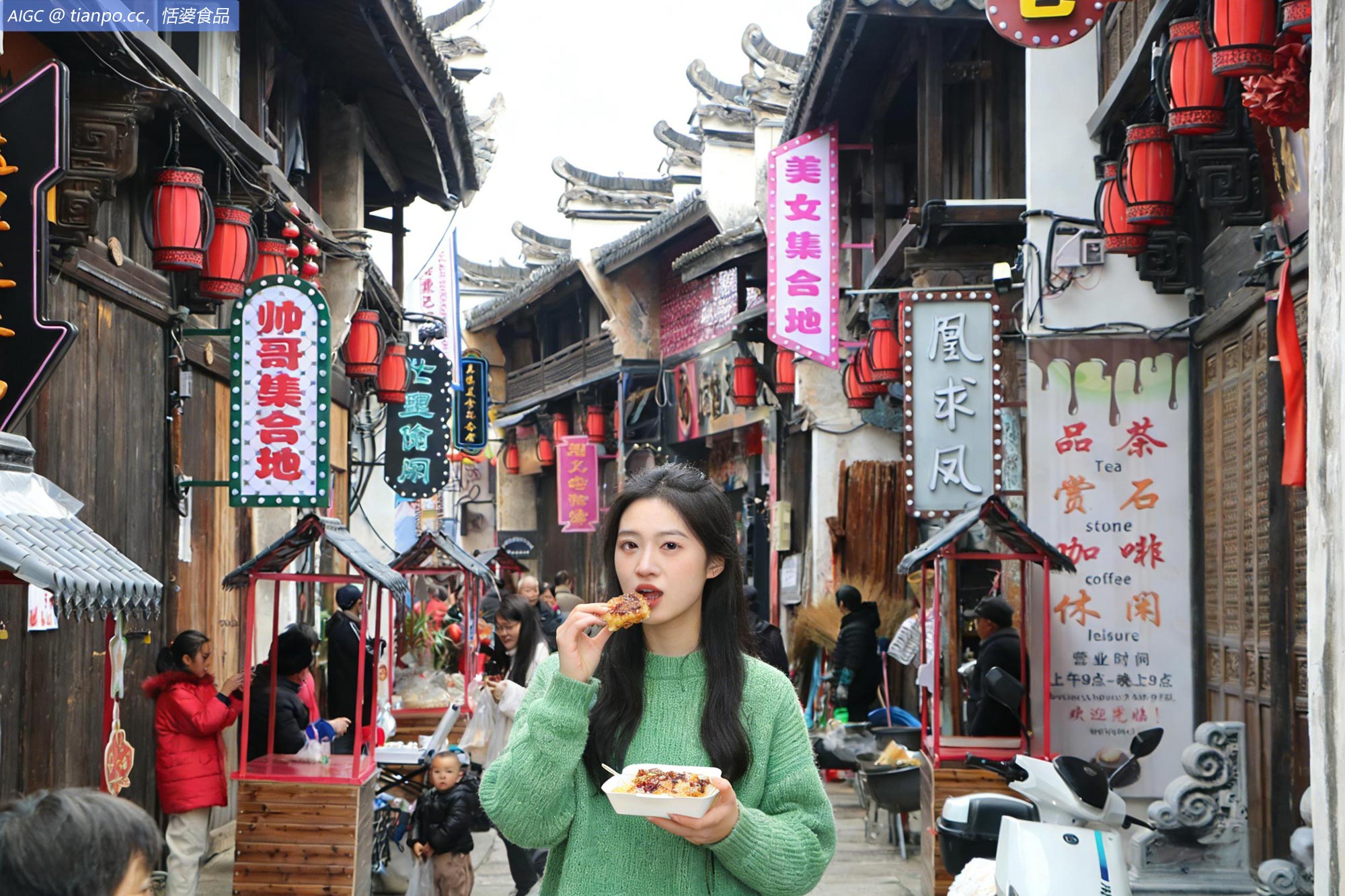 浙江兰溪永昌老街张灯结彩，年味浓郁