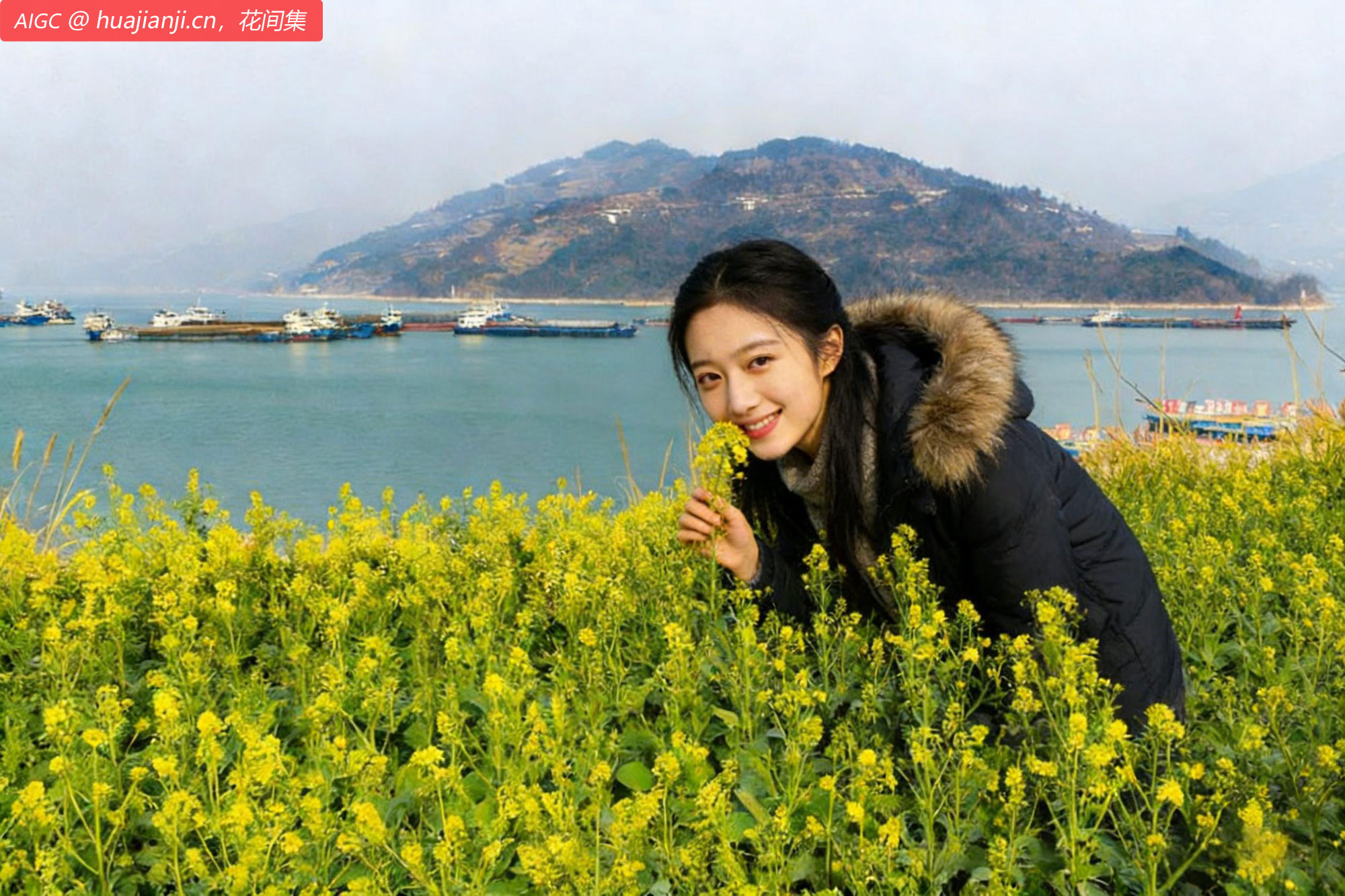 湖北宜昌，峡江两岸油菜花次第开放