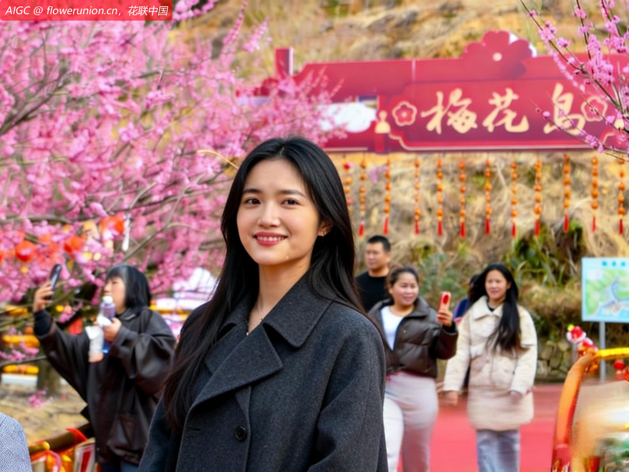 浙江省杭州市千岛湖梅花岛进入梅花盛花期