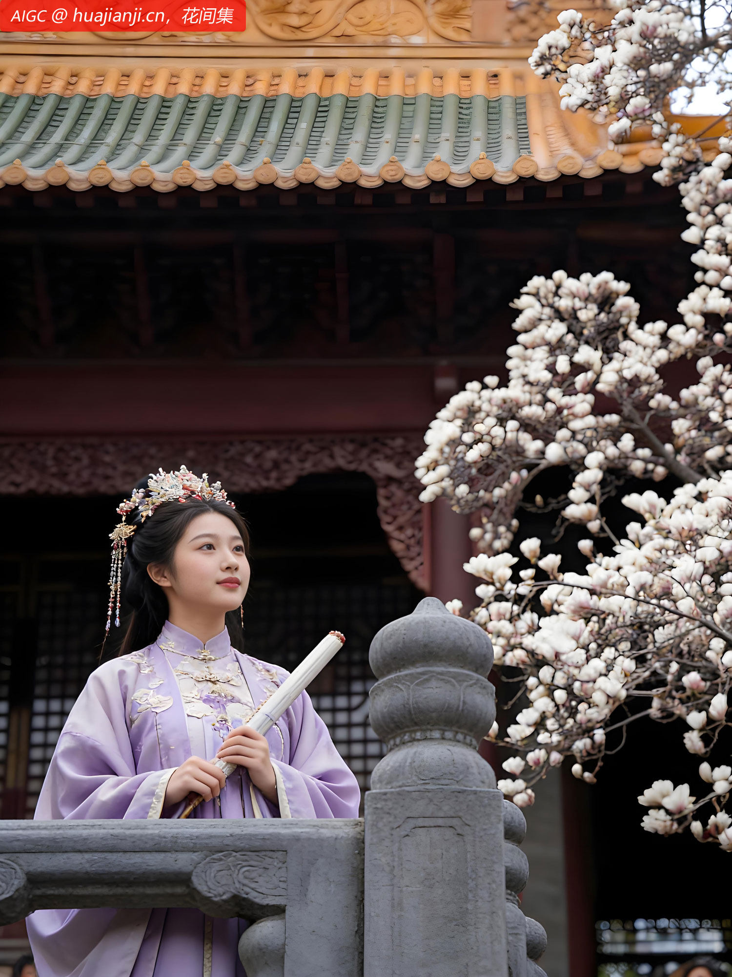 早春时节，南京朝天宫内玉兰花盛开