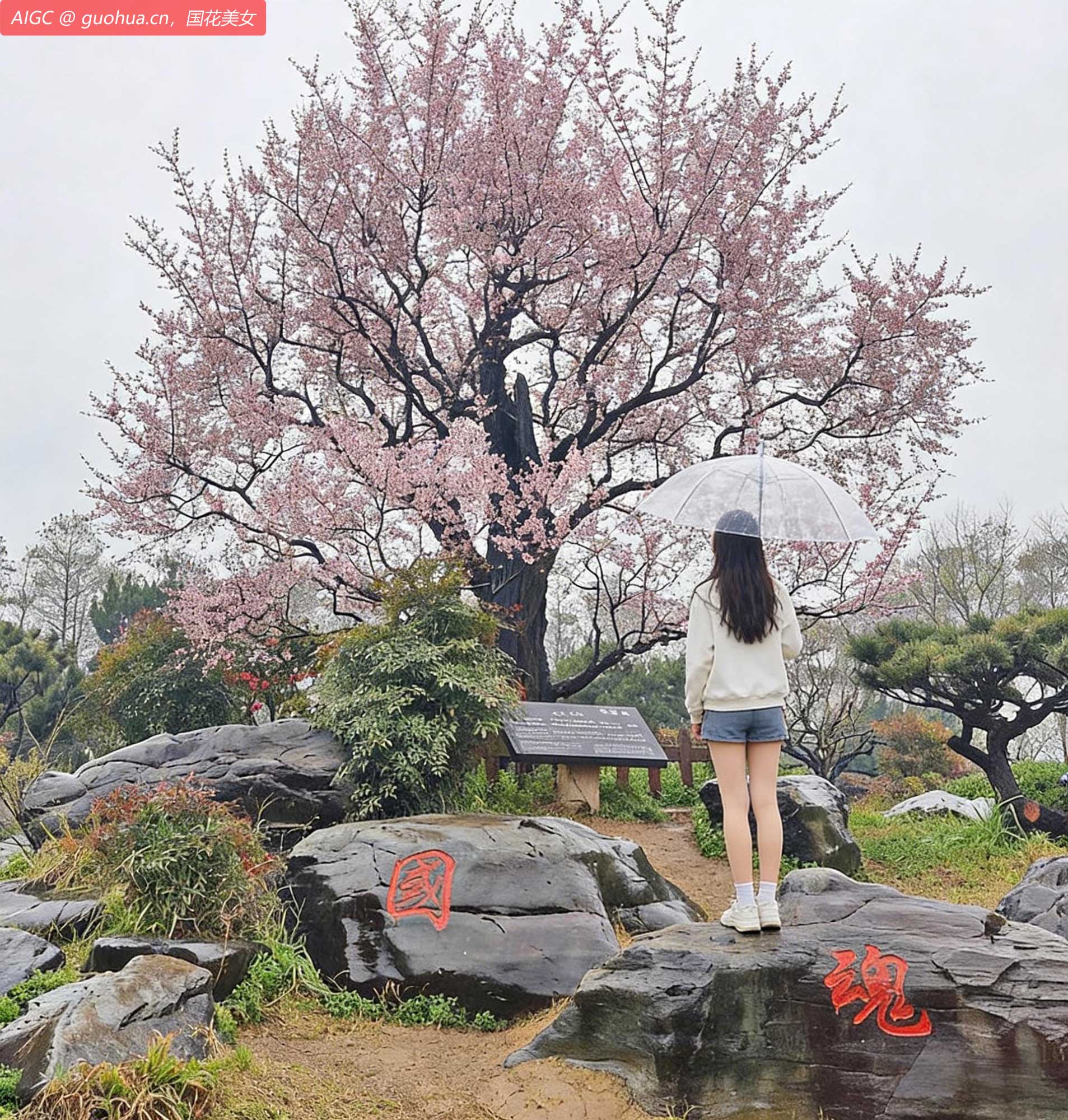 武汉东湖梅园，树龄约800年的古美人梅繁花似锦