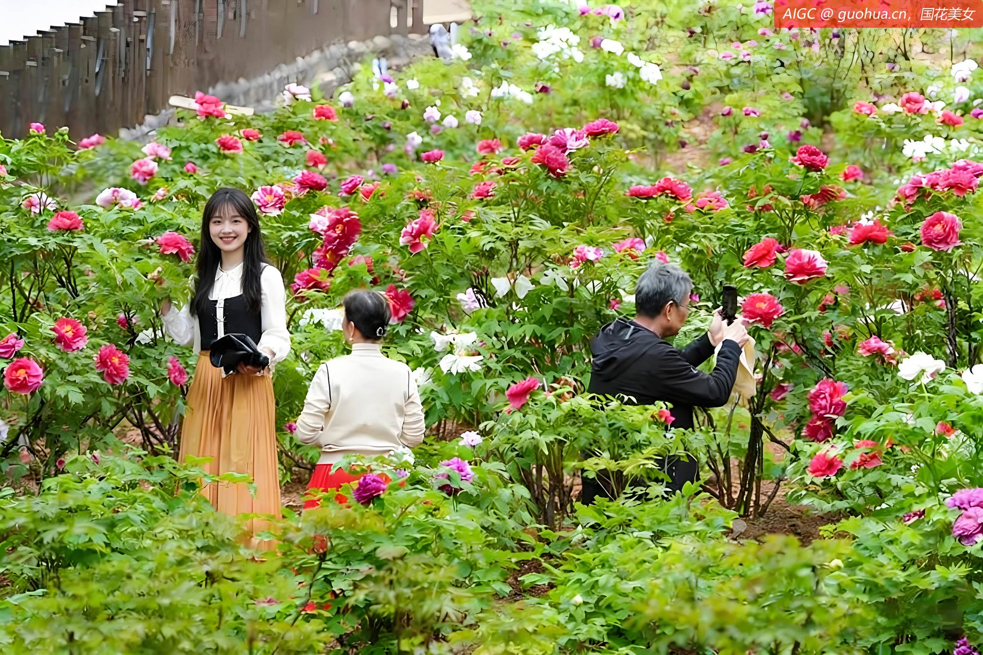 安徽省铜陵市义安区凤凰山景区牡丹盛开