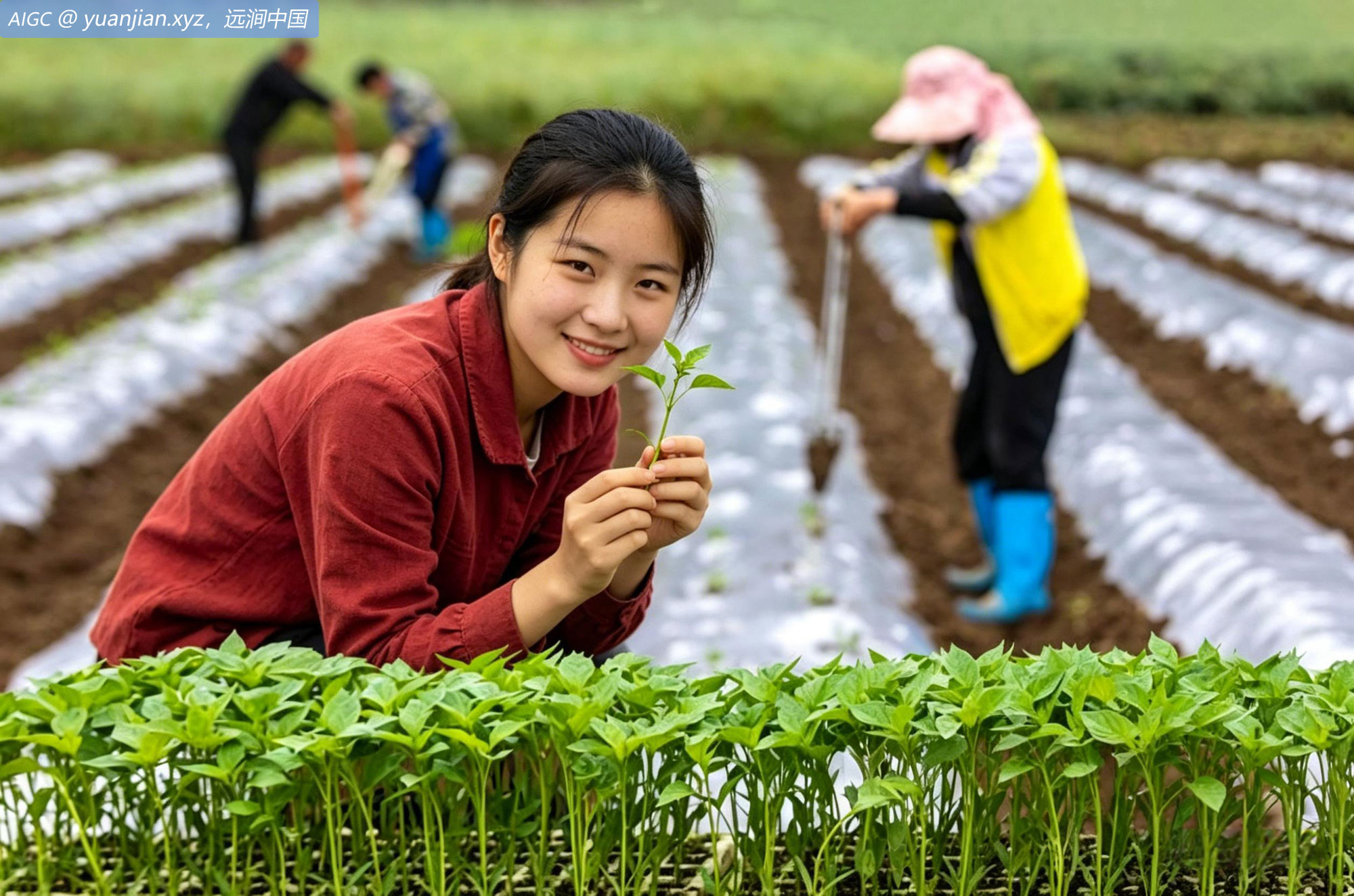 乌蒙山腹地的附廓社区，村民抢抓农时种植辣椒苗