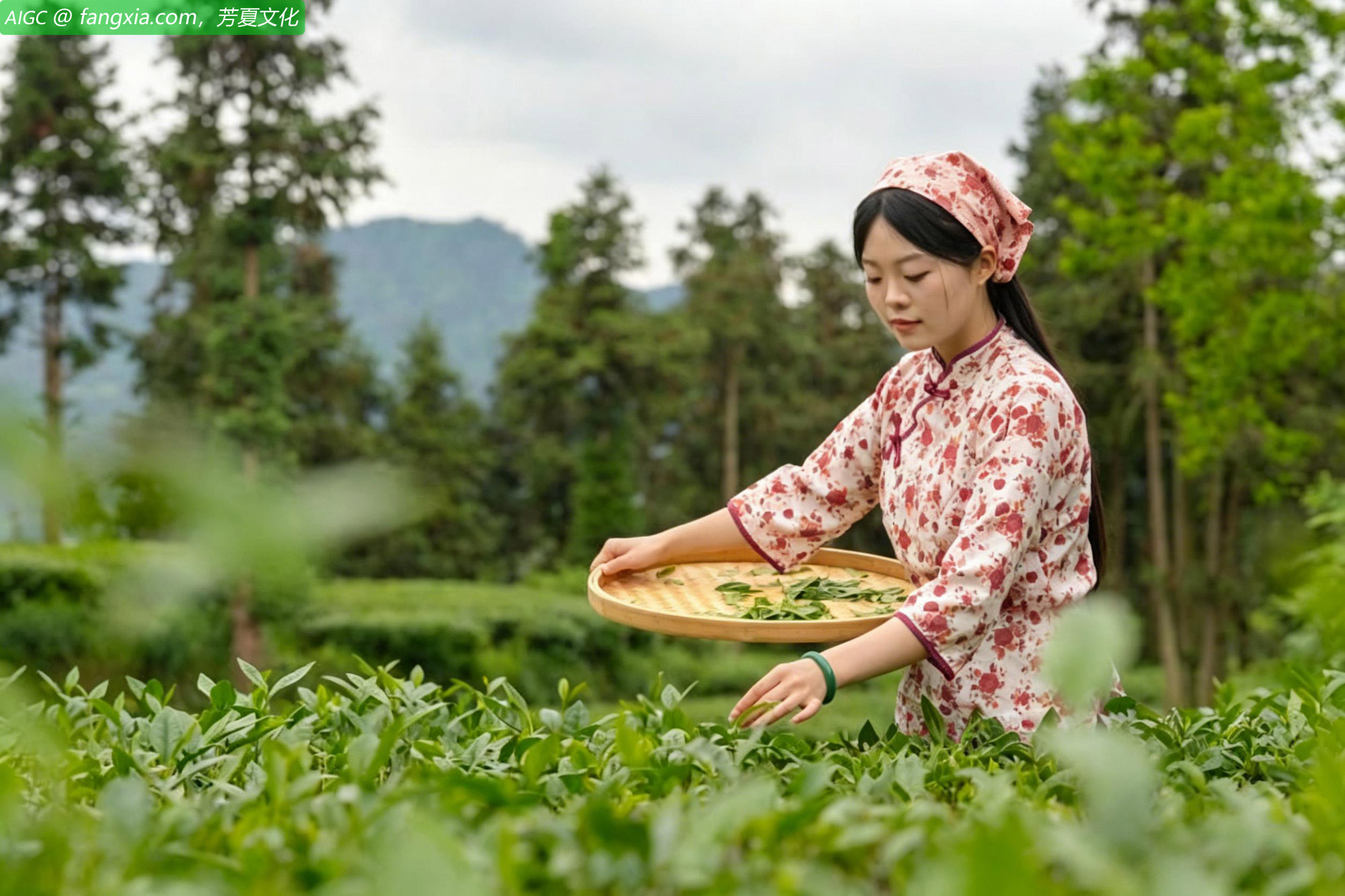 贵州省铜仁市九龙山茶园里，游客在采摘茶叶