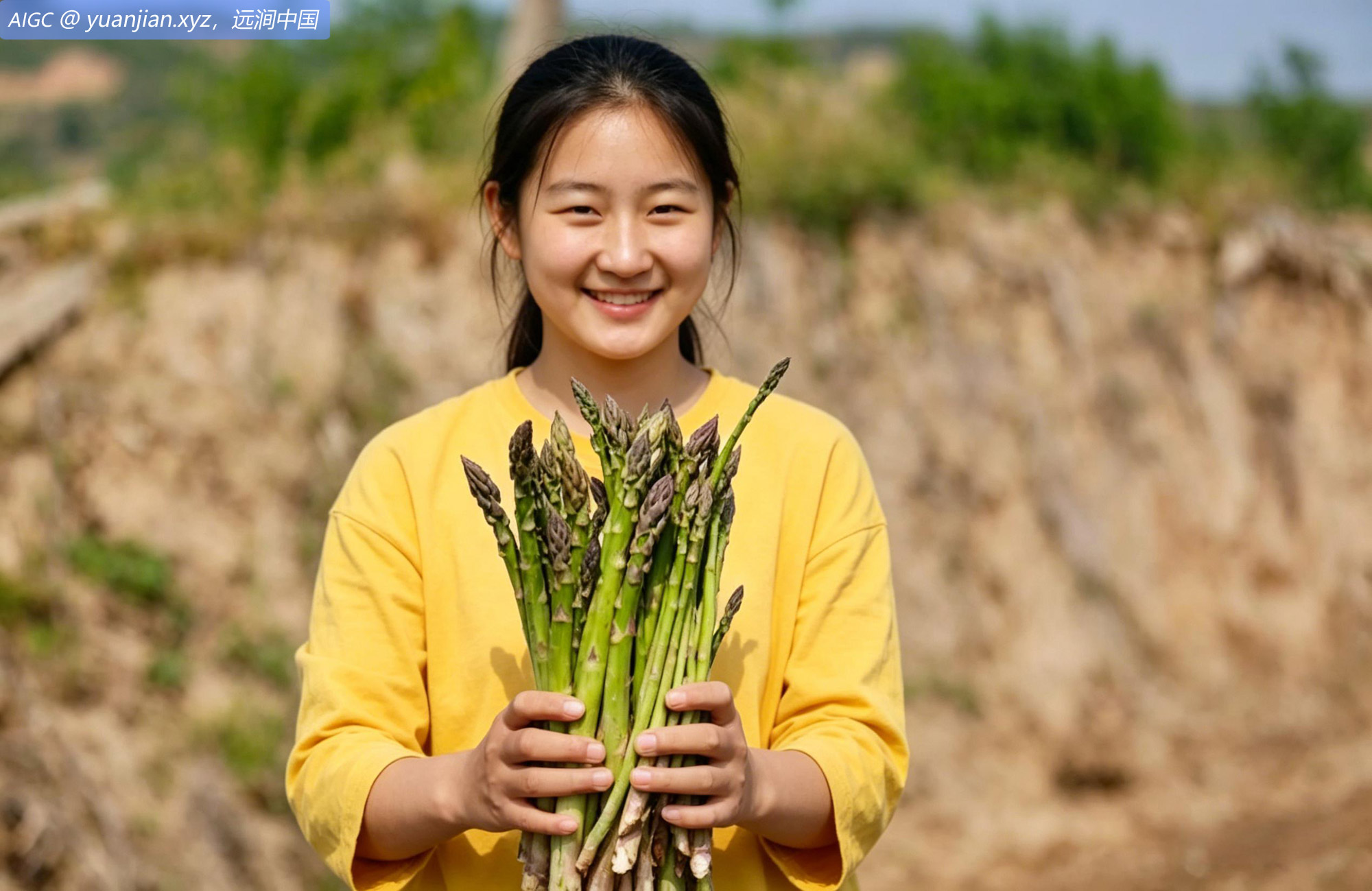 山西省临汾市襄汾县南贾镇下尉村，农户在采收芦笋