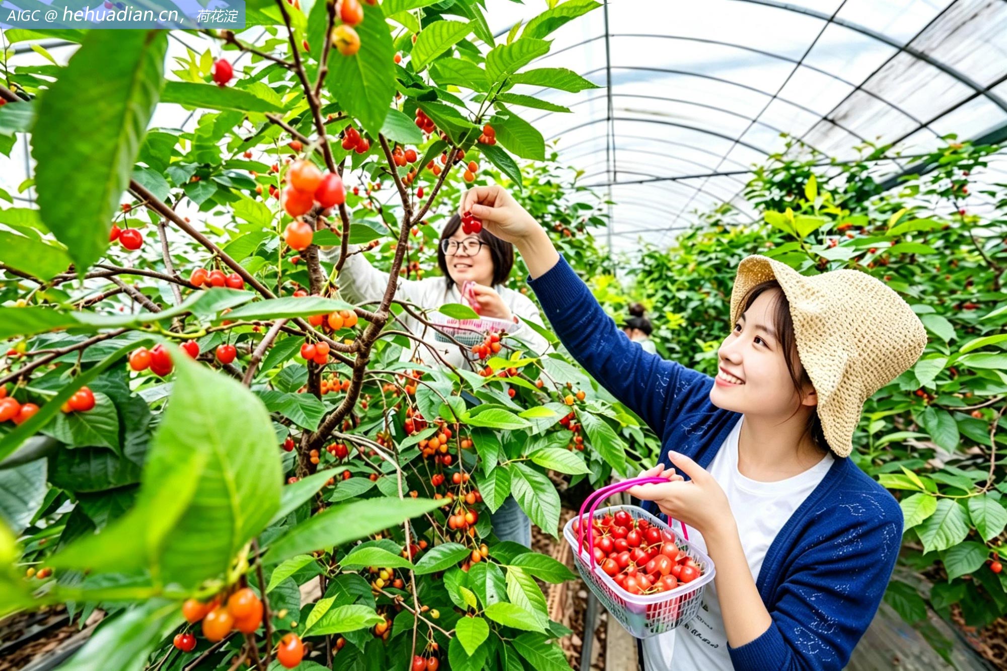 江苏省南京市山里沟村，成熟的樱桃晶莹剔透、鲜红欲滴