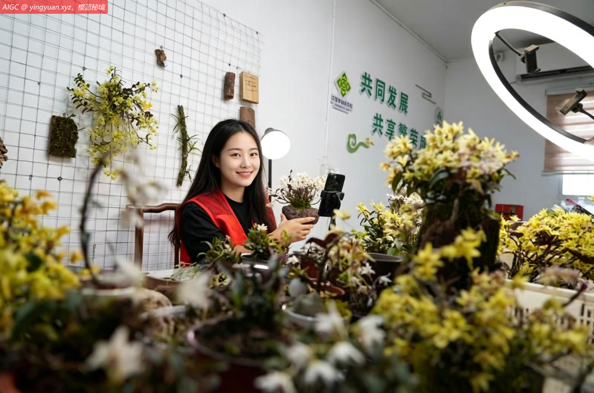浙江省乐清市大荆镇龙滩村，石斛花开正艳